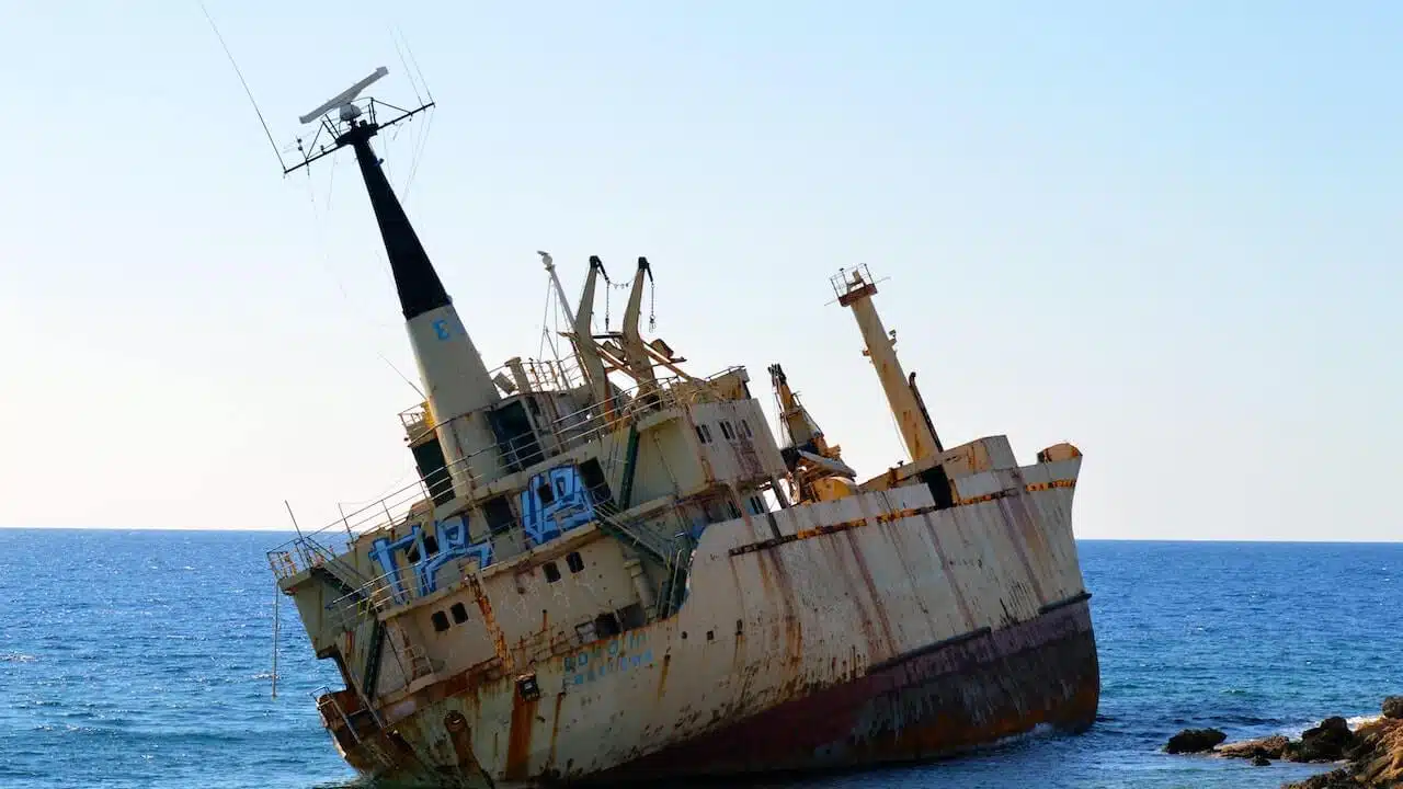 Sunken Ship on the Ocean