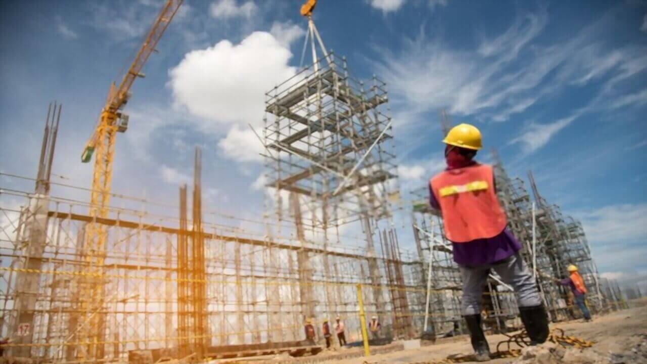 Teamwork Construction Worker Installation Scaffolding