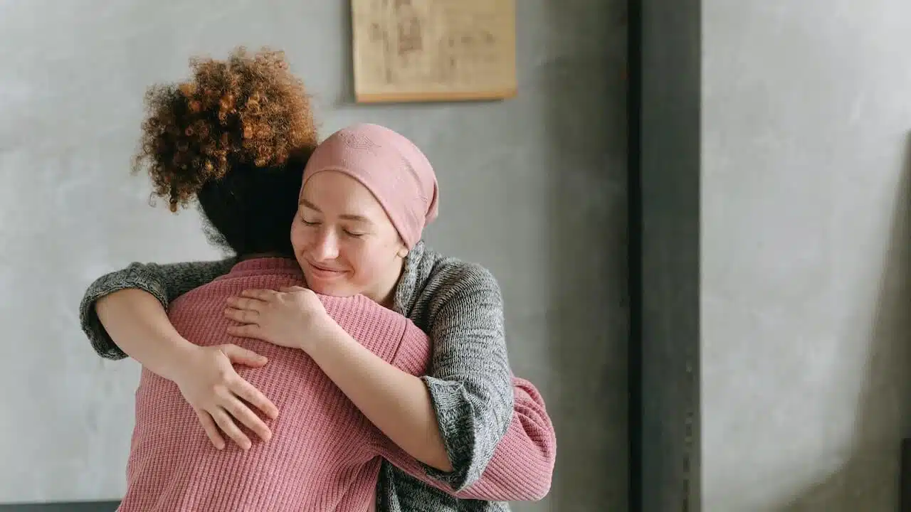 Two Women Hugging Each Other
