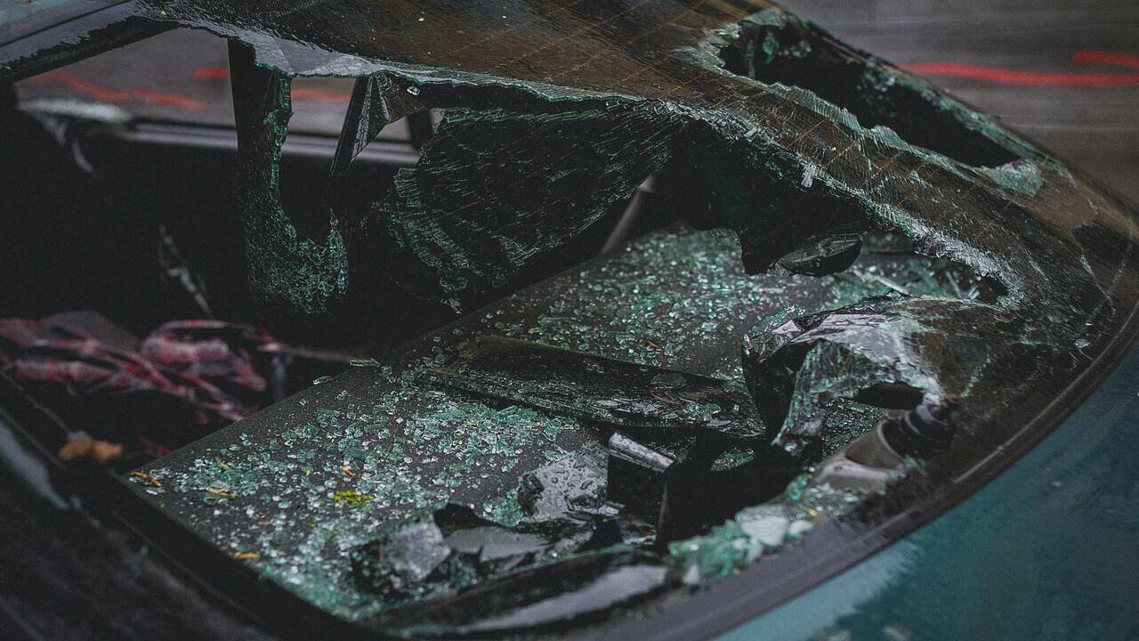 a crashed car in an accident
