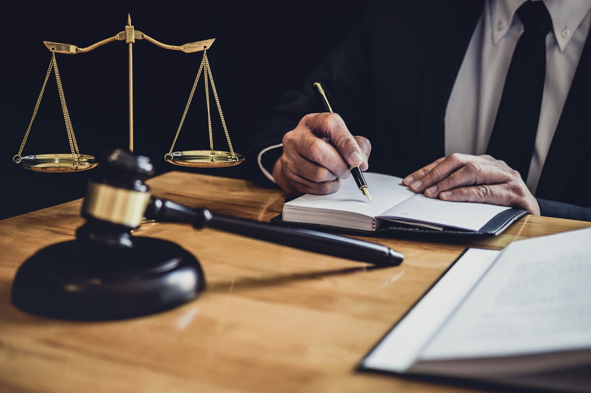 Seattle personal injury lawyer in consultation with a client.